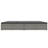Convertible Sun Bed with Cushions Poly Rattan Dark Gray