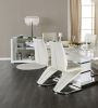 Contemporary Style Z-Shaped Chair Base 2pcs Dining Chairs White Leatherette Chrome Finish Side Chair Dining Room Furniture