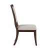 Traditional Dining Side Chairs Set of 2pc, Cherry Finish Wooden Beige Upholstered Seat Formal Chairs Dinng Room Furniture