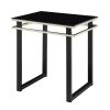 Black Coffee Table and End Tables Set Occasional 3pc Tables Tempered Glass Top Metal Frame Modern Living Room Furniture