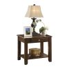 Contemporary End Table with Drawer and Shelf Dark Cherry Finish Wooden Furniture 1pc