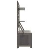 Storage Box with Trellis Gray 39"x19.7"x63" Solid Wood Acacia