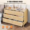 VEVOR 7 Drawer Rattan Dresser, Boho Dresser, Natural Rattan Chest of Drawers with Spacious Storage, for Bedroom, Living Room & Hallway