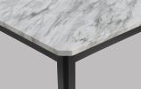 1pc Transitional Dining Rectangular Table Faux White Marble Table Top Black Base Wooden Stone Dining Room Furniture
