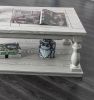 Rustic Style Antique White 1pc COFFEE TABLE Open Bottom Shelf Plank Style Table Top Living Room Furniture