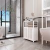 White Large Capacity Bamboo Storage Cabinet Furniture for Bathroom Living Room Bathroom Bamboo Storage Cabinet With Shelves