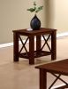 Modern Cherry Rubberwood 3pc Tables Set 1x Coffee Table and 2x End Tables MDF w/ Ogumi Veneer Top Living Room Furniture