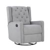 Milah Gliding Swivel Recliner Tufted Pebble Fabric