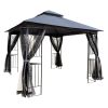 10x10 Outdoor Patio Gazebo Canopy Tent With Ventilated Double Roof And Mosquito net(Detachable Mesh Screen On All Sides),Suitable for Lawn, Garden
