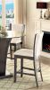 Style Comfort Contemporary 2pcs Counter Height Chairs Gray And White Leatherette Cushion Seat Kitchen Dining Room Furniture