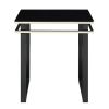 Black Coffee Table and End Tables Set Occasional 3pc Tables Tempered Glass Top Metal Frame Modern Living Room Furniture