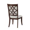 Traditional Dining Side Chairs Set of 2pc, Cherry Finish Wooden Beige Upholstered Seat Formal Chairs Dinng Room Furniture