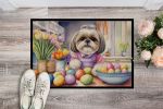 Decorating Easter Shih Tzu Doormat Front Door Mat Indoor Outdoor Rugs for Entryway, Non Slip Washable Low Pile, 24H X 36W
