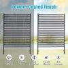 Metal Privacy Fence Panels for Outside, Slatted Privacy Screens with Stand