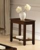 Contemporary Chairside Table with Shelf Dark Cherry Finish Wooden Furniture 1pc Side Table