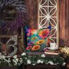 Colorful Gerbera Daisies Throw Pillow Machine Washable, Indoor Outdoor Decorative Pillow for Couch, Bed or Patio, 18Hx18W