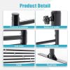 Metal Privacy Fence Panels for Outside, Slatted Privacy Screens with Stand