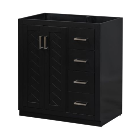 30'' Bathroom Vanity Without Sink,Solid Wood Frame Bathroom Storage Cabinet Only, Freestanding Vanity Set With 3 Drawers& Soft Closing Doors