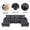 [VIDEO provided][New]109.8*55.9" Modern U-shaped Sectional Sofa with Waist Pillows,6-seat Upholstered Symmetrical Sofa Furniture