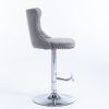 A&A Furniture,Swivel Velvet Barstools Adjusatble Seat Height from 25-33 Inch