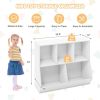 5-Cube Wooden Kids Toy Storage Organizer with Anti-Tipping Kits