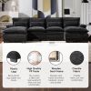 110*55" Modern Modular U-shaped Sectional Sofa with Waist Pillows,6 Seat Upholstered Symmetrical Indoor Furniture