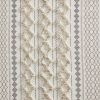 Cotton Printed Curtain Panel with Chenille Stripe and Lining(Only 1 Pc Panel)