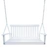 Front Porch Swing with Armrests;  Wood Bench Swing with Hanging Chains; for Outdoor Patio ; Garden Yard;  porch;  backyard;  or sunroom; Easy to Assem